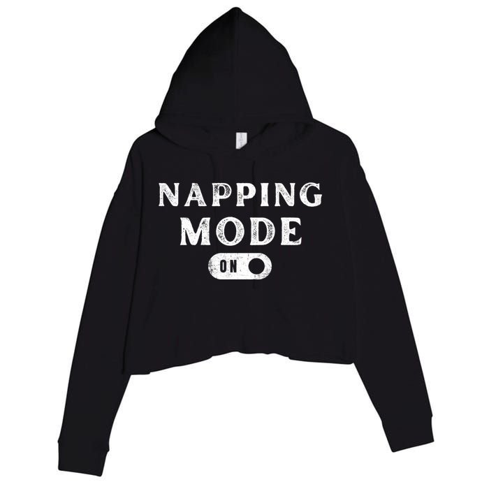 Napping Mode On Crop Fleece Hoodie