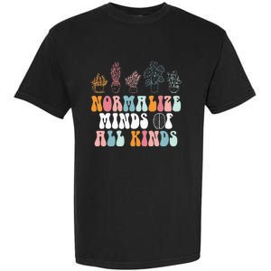 Normalize Minds Of All Kinds Groovy Retro Autism Awareness Garment-Dyed Heavyweight T-Shirt