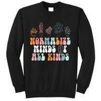 Normalize Minds Of All Kinds Groovy Retro Autism Awareness Sweatshirt