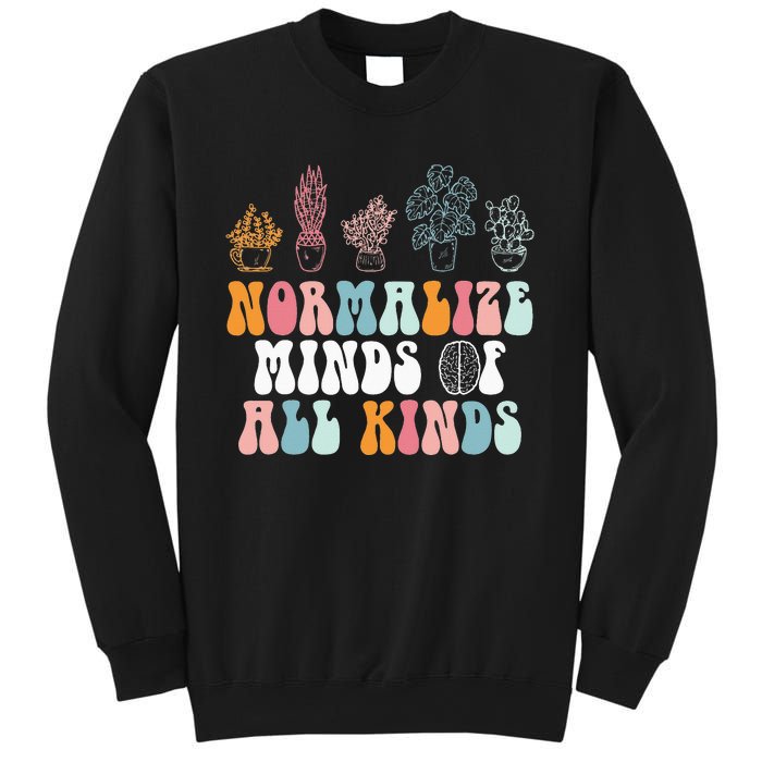 Normalize Minds Of All Kinds Groovy Retro Autism Awareness Sweatshirt