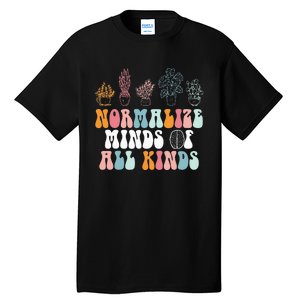 Normalize Minds Of All Kinds Groovy Retro Autism Awareness Tall T-Shirt