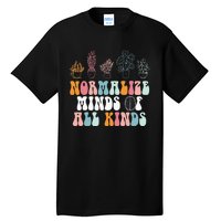 Normalize Minds Of All Kinds Groovy Retro Autism Awareness Tall T-Shirt