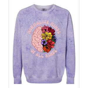 Normalize Minds Of All Kinds Autism Awareness Colorblast Crewneck Sweatshirt