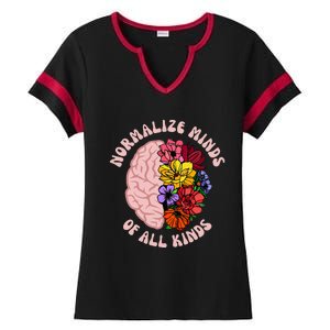 Normalize Minds Of All Kinds Autism Awareness Ladies Halftime Notch Neck Tee