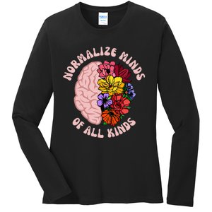 Normalize Minds Of All Kinds Autism Awareness Ladies Long Sleeve Shirt