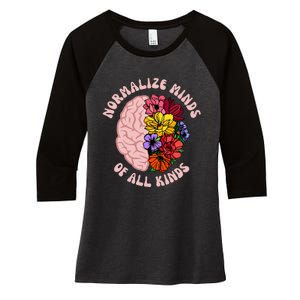 Normalize Minds Of All Kinds Autism Awareness Women's Tri-Blend 3/4-Sleeve Raglan Shirt