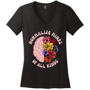 Normalize Minds Of All Kinds Autism Awareness Women's V-Neck T-Shirt