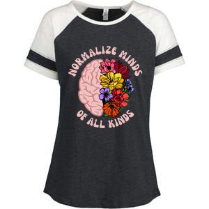 Normalize Minds Of All Kinds Autism Awareness Enza Ladies Jersey Colorblock Tee