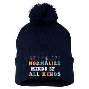 normalize minds of all kinds autism Awareness Pom Pom 12in Knit Beanie