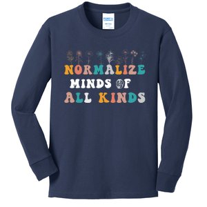 normalize minds of all kinds autism Awareness Kids Long Sleeve Shirt