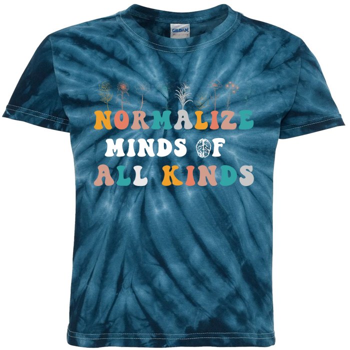 normalize minds of all kinds autism Awareness Kids Tie-Dye T-Shirt