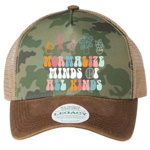 Normalize Minds Of All Kinds Groovy Retro Autism Awareness Legacy Tie Dye Trucker Hat