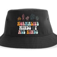 Normalize Minds Of All Kinds Groovy Retro Autism Awareness Sustainable Bucket Hat