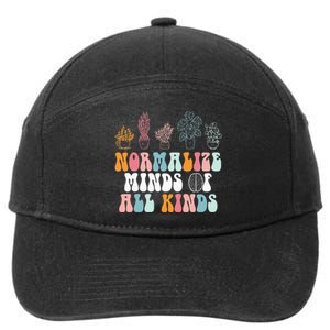 Normalize Minds Of All Kinds Groovy Retro Autism Awareness 7-Panel Snapback Hat