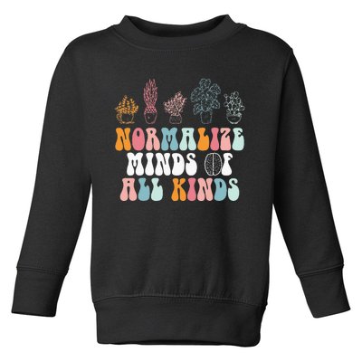 Normalize Minds Of All Kinds Groovy Retro Autism Awareness Toddler Sweatshirt