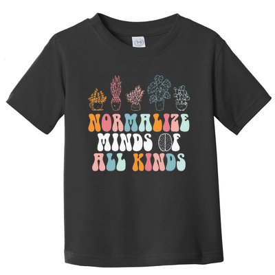 Normalize Minds Of All Kinds Groovy Retro Autism Awareness Toddler T-Shirt