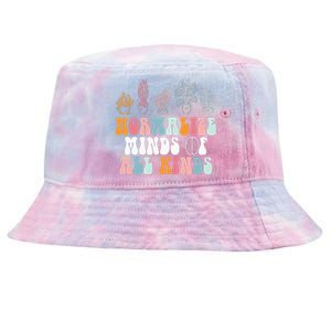 Normalize Minds Of All Kinds Groovy Retro Autism Awareness Tie-Dyed Bucket Hat