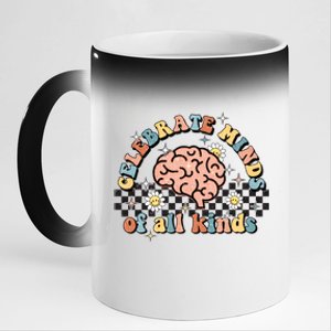 Normalize Minds Of All Kinds Autism Awereness 11oz Black Color Changing Mug