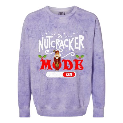 Nutcracker Mode On Dance Ballet Love Christmas Pajamas Gifts Colorblast Crewneck Sweatshirt