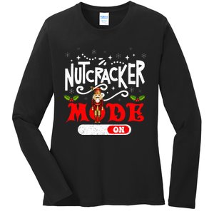 Nutcracker Mode On Dance Ballet Love Christmas Pajamas Gifts Ladies Long Sleeve Shirt