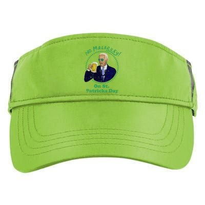 No Malarkey On St Patricks Day Joe Biden Beer Gift Adult Drive Performance Visor