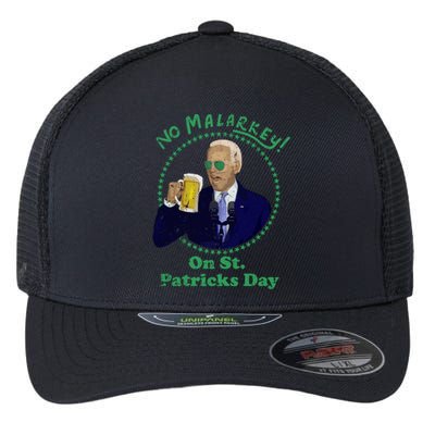 No Malarkey On St Patricks Day Joe Biden Beer Gift Flexfit Unipanel Trucker Cap