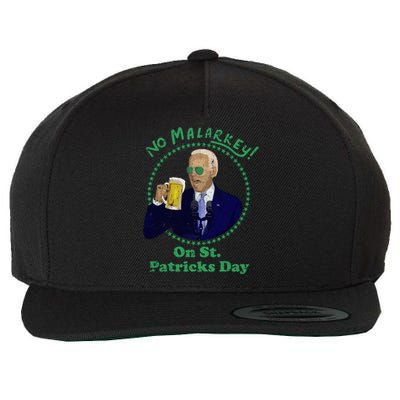 No Malarkey On St Patricks Day Joe Biden Beer Gift Wool Snapback Cap