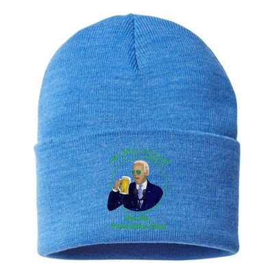 No Malarkey On St Patricks Day Joe Biden Beer Gift Sustainable Knit Beanie