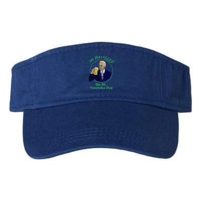 No Malarkey On St Patricks Day Joe Biden Beer Gift Valucap Bio-Washed Visor