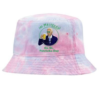 No Malarkey On St Patricks Day Joe Biden Beer Gift Tie-Dyed Bucket Hat