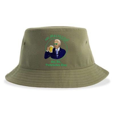 No Malarkey On St Patricks Day Joe Biden Beer Gift Sustainable Bucket Hat