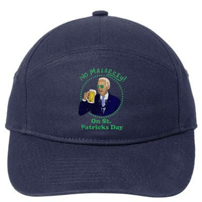 No Malarkey On St Patricks Day Joe Biden Beer Gift 7-Panel Snapback Hat