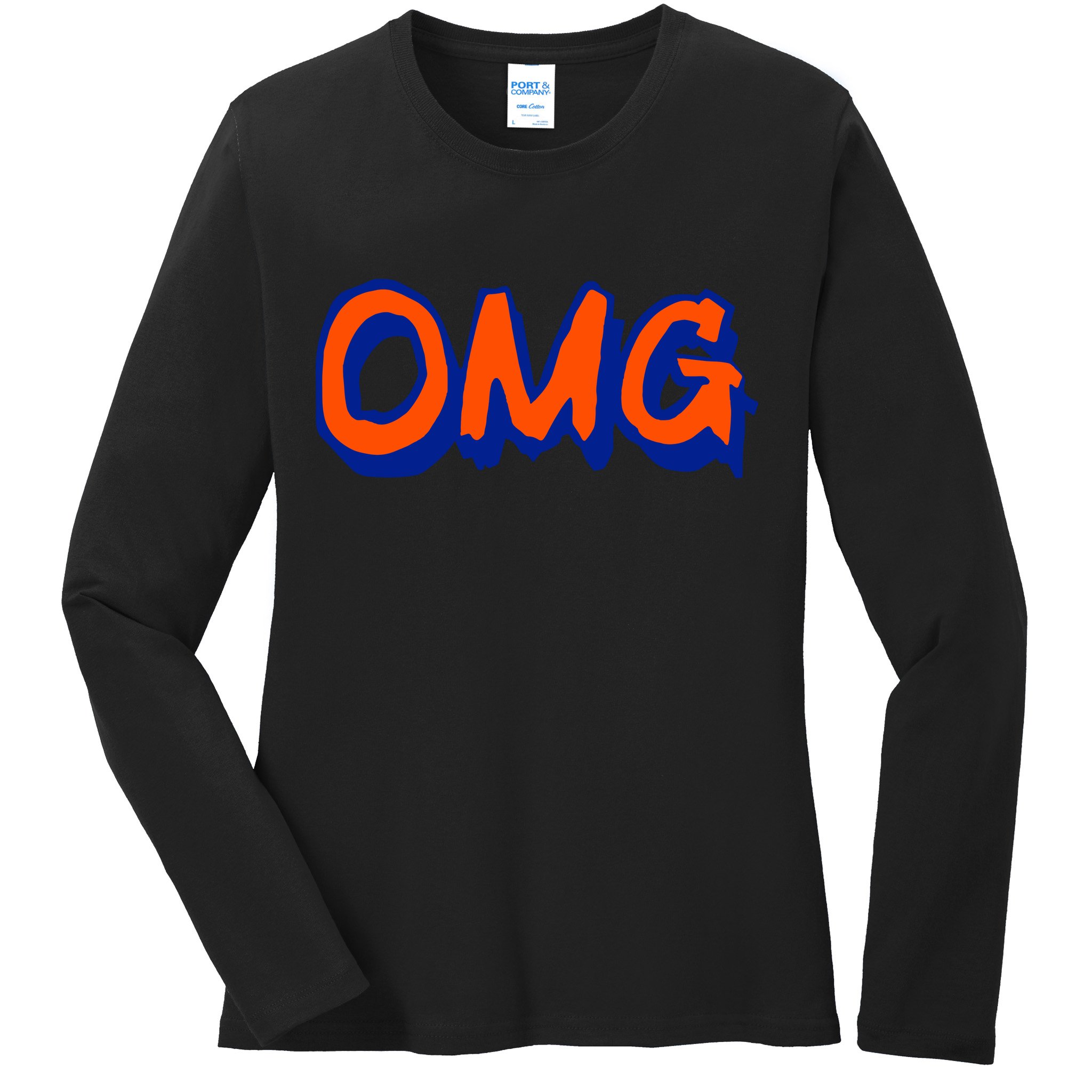 NY Omg New York Baseball Ladies Long Sleeve Shirt