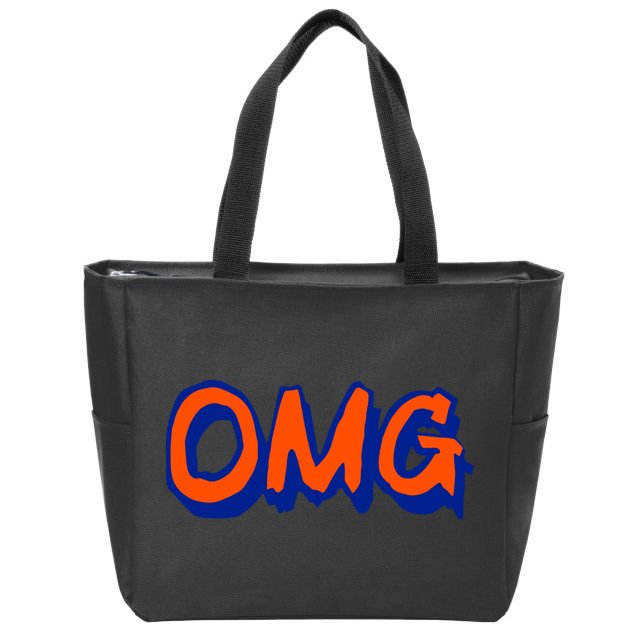 NY Omg New York Baseball Zip Tote Bag