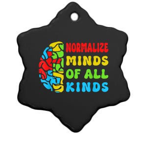 Normalize Minds Of All Kinds Autism Awereness Neurodiversity Ceramic Star Ornament