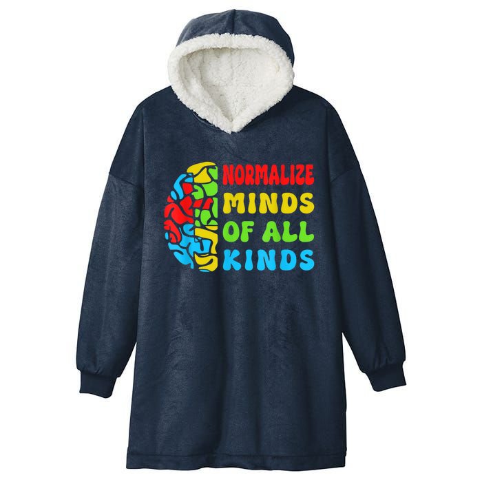 Normalize Minds Of All Kinds Autism Awereness Neurodiversity Hooded Wearable Blanket