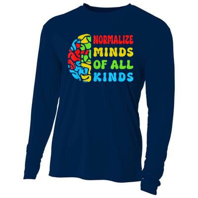 Normalize Minds Of All Kinds Autism Awereness Neurodiversity Cooling Performance Long Sleeve Crew