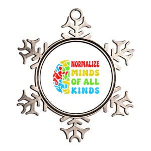 Normalize Minds Of All Kinds Autism Awereness Neurodiversity Metallic Star Ornament