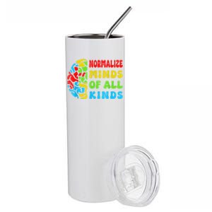 Normalize Minds Of All Kinds Autism Awereness Neurodiversity Stainless Steel Tumbler