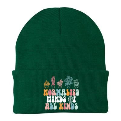 Normalize Minds Of All Kinds Groovy Retro Autism Awareness Knit Cap Winter Beanie