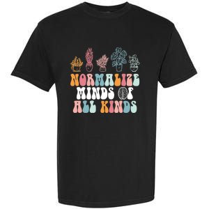 Normalize Minds Of All Kinds Groovy Retro Autism Awareness Garment-Dyed Heavyweight T-Shirt