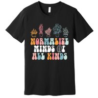 Normalize Minds Of All Kinds Groovy Retro Autism Awareness Premium T-Shirt