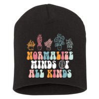 Normalize Minds Of All Kinds Groovy Retro Autism Awareness Short Acrylic Beanie