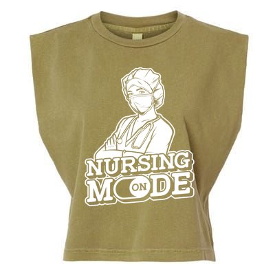 Nursing Mode On Gift Clinic Caretaker Hospital Registered Nurse Cool Gift Garment-Dyed Women's Muscle Tee