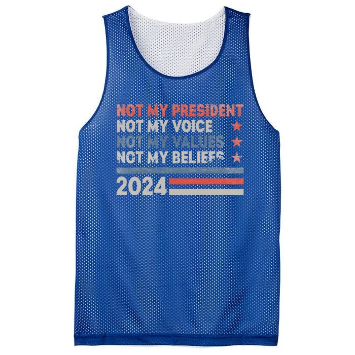 Not My President Not My Voice Not My Values Not My Beliefs Mesh Reversible Basketball Jersey Tank