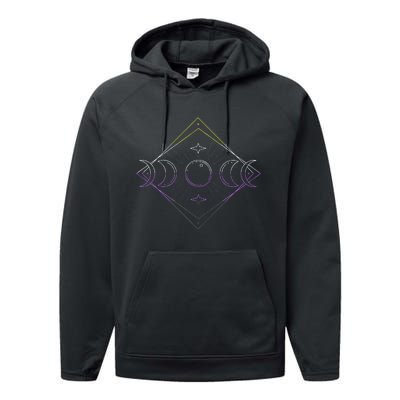 N.O.N.B.I.N..A.R.Y Moon Phase N.O.N.B..I.N.A.R.Y Pride Lgbt Performance Fleece Hoodie