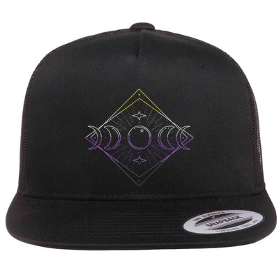 N.O.N.B.I.N..A.R.Y Moon Phase N.O.N.B..I.N.A.R.Y Pride Lgbt Flat Bill Trucker Hat