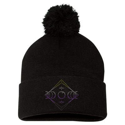 N.O.N.B.I.N..A.R.Y Moon Phase N.O.N.B..I.N.A.R.Y Pride Lgbt Pom Pom 12in Knit Beanie