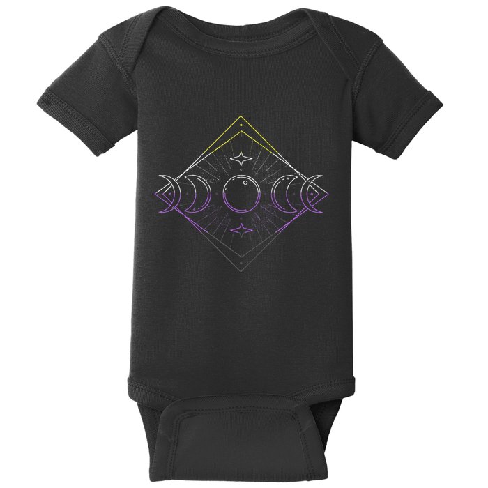 N.O.N.B.I.N..A.R.Y Moon Phase N.O.N.B..I.N.A.R.Y Pride Lgbt Baby Bodysuit