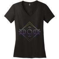 N.O.N.B.I.N..A.R.Y Moon Phase N.O.N.B..I.N.A.R.Y Pride Lgbt Women's V-Neck T-Shirt